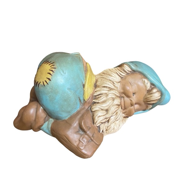 1970s Gnome Sleeping Ceramic Gnome Hand Painted - Picture 8 of 10